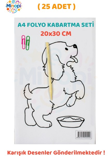 25 Paket Alüminyum Folyo Kabartma Seti 20X30 cm Karışık Desenler Aliminyum Folyo Seti Kabartma