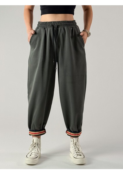 Paça Detaylı Haki Kadın Pantolon COC1006 indirimleri