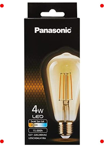 E27 Filament Ampul Sıcak Sarı Işık 4W fırsatları