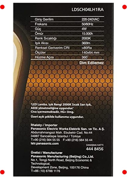 E27 Filament Ampul Sıcak Sarı Işık 4W indirimleri