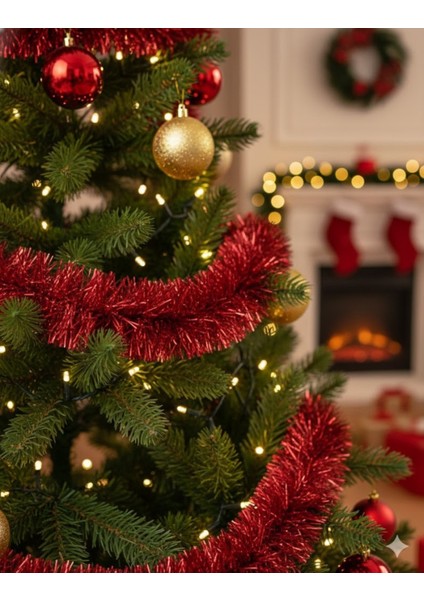 120 cm Yılbaşı Çam Ağacı Seti | Rgb Peri LED Işıklı ve Yılbaşı Süsleri Paketi | Kar Spreyi | Noel