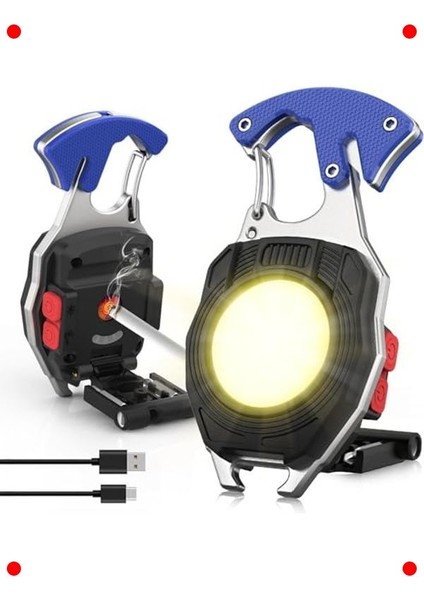 Çok Fonksiyonlu Mini Fener & Anahtarlık (800 Lümen)