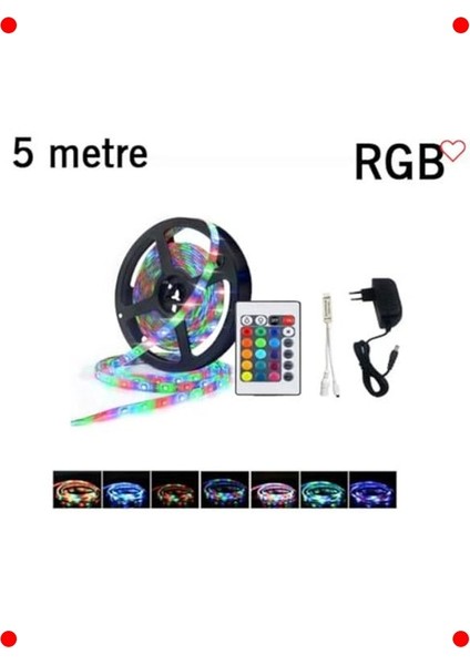 5 Metre Rgb Şerit LED Seti Kumandalı ve Trafolu fiyatları