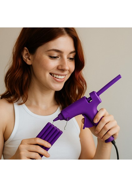 ( 1 Kilogram ) Sıcak Mum Silikon Kalın Mor 11,3mm x 30 cm Mor Silikon - 33 Adet fiyatları