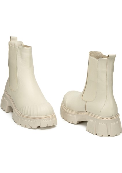 Hakiki Deri 6.5 cm Kalın Tabanlı Uzun Kadın Chelsea Bot fiyatları