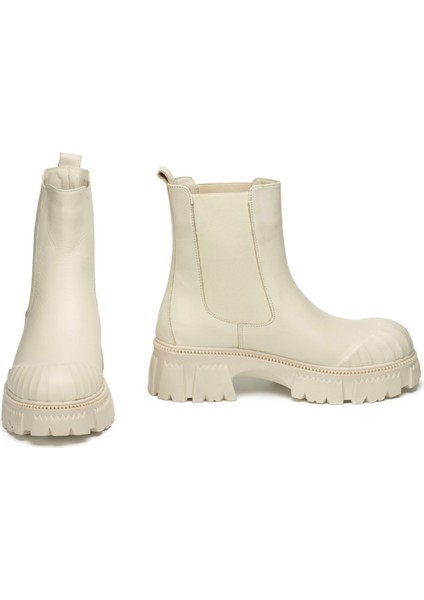 Hakiki Deri 6.5 cm Kalın Tabanlı Uzun Kadın Chelsea Bot fırsatları