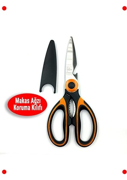 Ağır Hizmet Paslanmaz Çelik Mutfak Makası - Turuncu fiyatları