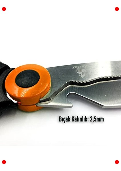 Ağır Hizmet Paslanmaz Çelik Mutfak Makası - Turuncu modelleri