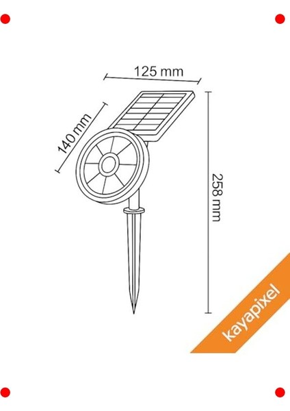 Solar Bahçe Aydınlatma Lambası 9 LED Yeşil Işık modelleri