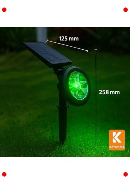 Solar Bahçe Aydınlatma Lambası 9 LED Yeşil Işık fırsatları
