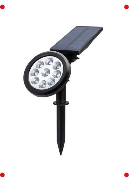 Solar Bahçe Aydınlatma Lambası 9 LED Yeşil Işık indirimleri