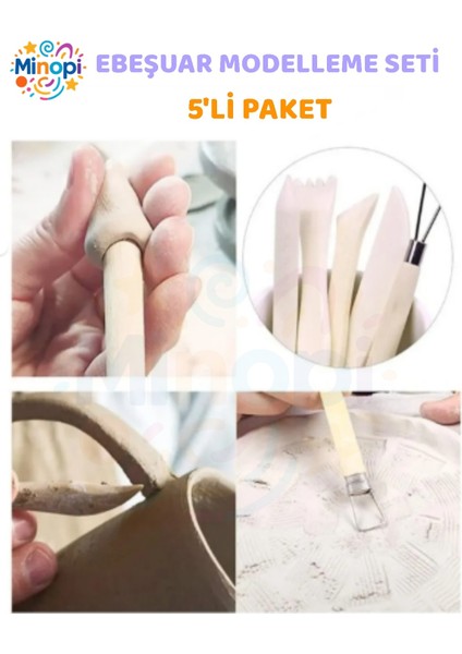 Ebeşuar Seti 5 Li 15 cm 1 Paket Ahşap Modelaj Modelleme Aletleri Seramik Kil ve Heykel Modelaj Kalem fiyatları