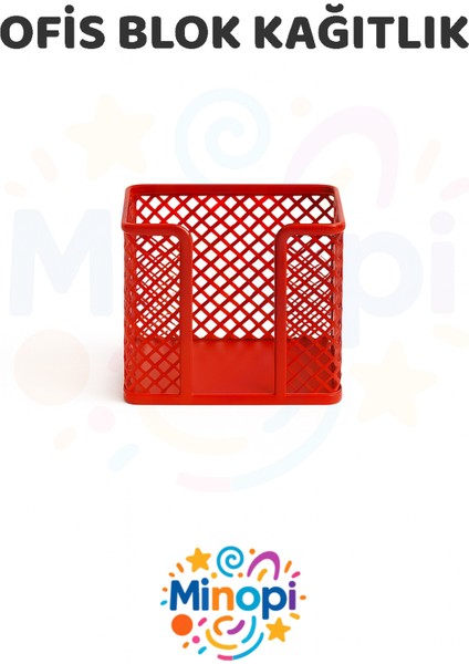 Plastik Kırmızı Kağıtlık Bloknot Küpnot Ofis Büro Düzenleyici