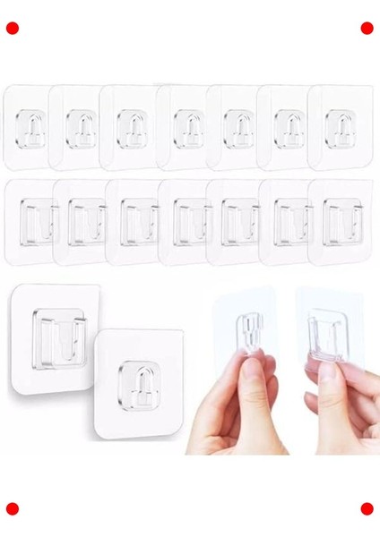10 Çift Delmesiz Güçlü Yapışkanlı Asma Aparatı