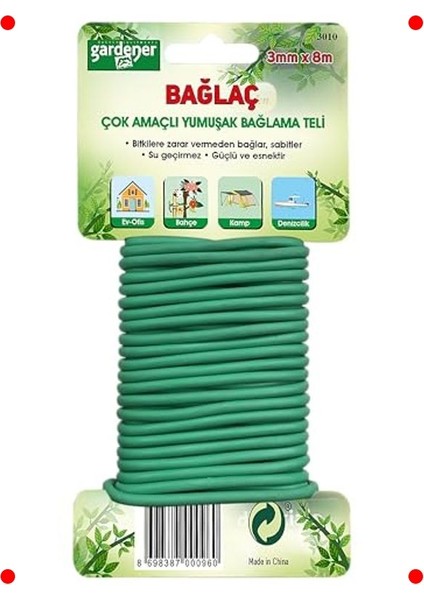 Çok Amaçlı Yumuşak Bağlama Teli - 3mm x 8m fiyatları