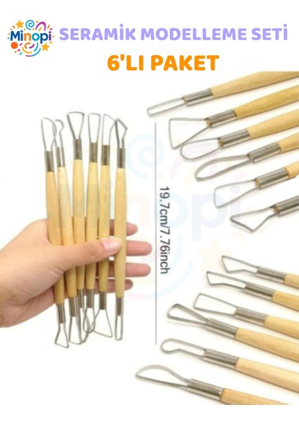Seramik Kil Çömlek Çift Yönlü Dip Alma Seti 6 Parça 1 Paket Polimer Kil Oyma Seti Ebeşuar Yuvarlak fiyatları