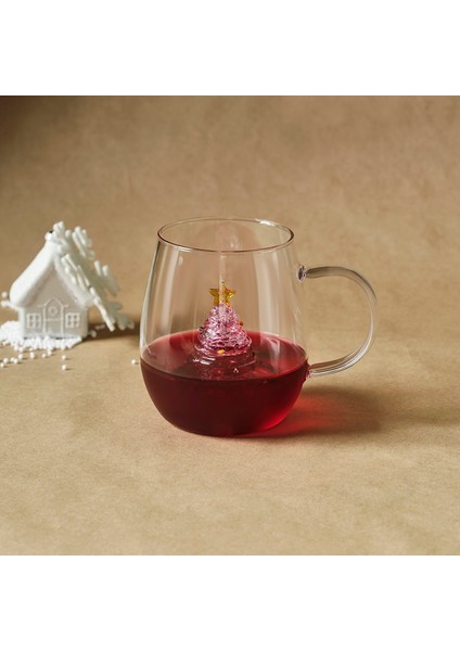 New Year Yılbaşı Pink Pine Tree Cam Kupa 440 ml fiyatları