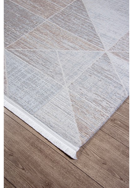 Gri Bej Polyester Halı – Antibakteriyel, Tozumaz, Saçaklı, Salon, Oturma ve Çocuk Odası Yolluk, Makine Dokuma modelleri