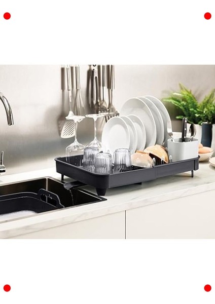 Genişletilebilir Bulaşık Süzgeci & Çatal Bıçaklık - Gri fırsatları