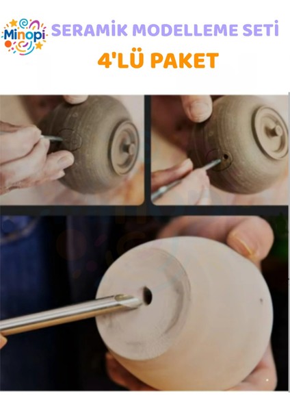 Seramik Kil Çömlek Delik Kesici Seti 4 Parça 1 Paket Polimer Kil Oyma Delme Seti Heykel Dairesel fiyatları