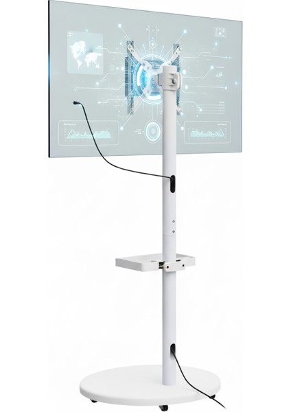 STD3822TWE 17"- 43" Vesa Tekerlekli Dikey/yatay Dönebilen Mobil Monitör/tv Standı