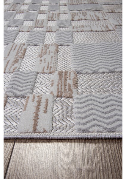 Gri Bej Sisal Bukle Dokuma Hasır Desen Kaymaz Saçaklı Makine Halısı Salon, Mutfak, Çocuk Odası Yolluk indirimleri