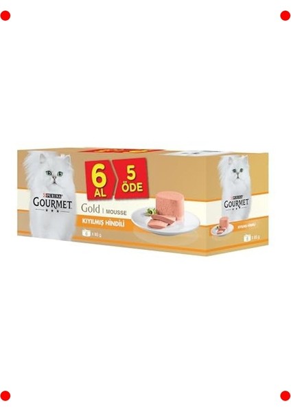 Kıymalı Hindi Kedi Konservesi (6X85GR) - 5 Öde 6 Al