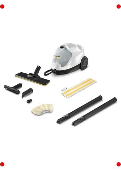 Güçlü Buharlı Temizlik Makinesi - 3.5 Bar, Beyaz