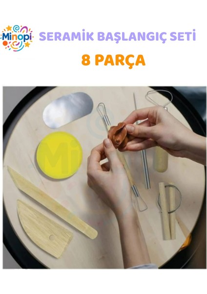 Seramik Başlangıç Seti 8 Parça 1 Paket Modelaj Modelleme Hekel Çömlek Sanatsal Ebeşuar Hobi Düzeltme fiyatları