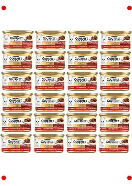 Parça Etli Sığır Etli Yaş Kedi Maması 24X85 gr Çoklu Paket