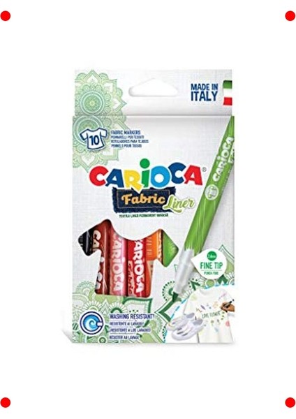 Kumaş Boya Kalemi Seti, Ince Uçlu, 10 Renk