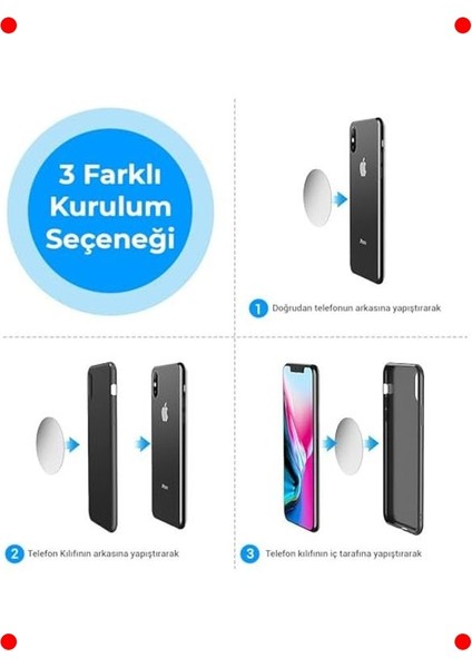 Manyetik Havalandırma Telefon Tutucu + 2 Plaka indirimleri