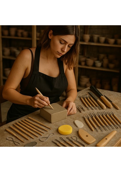 Seramik Kil Hamuru Etkinlik Seti 2 kg Doğal Seramik Hamuru 35 Parça Şekillendirme Seti Set Kil Çamur fiyatları