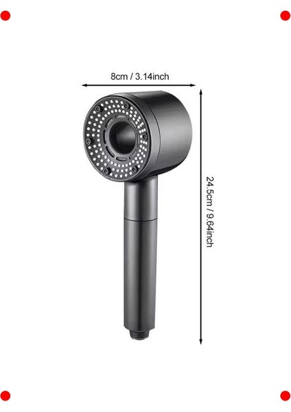 5 Fonksiyonlu Ayarlanabilir Turbo Duş Başlığı - Gri fiyatları