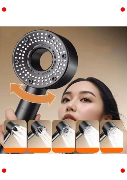 5 Fonksiyonlu Ayarlanabilir Turbo Duş Başlığı - Gri modelleri