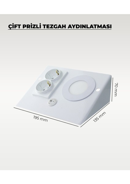 3W Beyaz Çift Prizli Tezgah Aydınlatma 3200K Sarı Işık fiyatları
