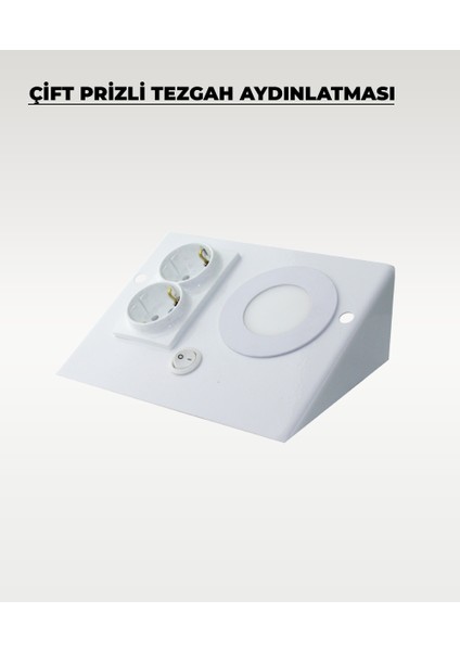 3W Beyaz Çift Prizli Tezgah Aydınlatma 3200K Sarı Işık modelleri