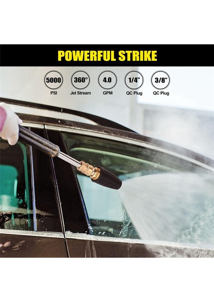 Basınçlı Yıkama Turbo Nozulu, 1/4 Inç + 3/8 Inç Hızlı Bağlantılı Döner Basınçlı Yıkama Nozulları, 7 Güçlü Yıkama Nozulu Ucu (Yurt Dışından) fırsatları