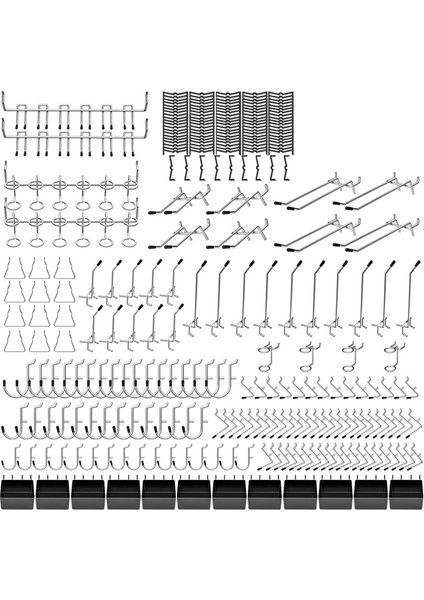 Çeşitli Aletleri Düzenlemek Için 278 Parça Mandal Panosu Aksesuarları Mandal Panosu Kancaları Seti, 1/8 ve 1/4 Inç Asma Kancaları (Yurt Dışından)