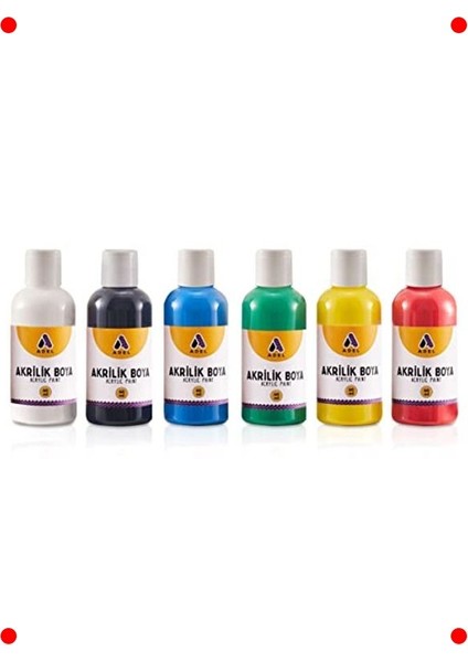 6'lı 60ML Klasik Akrilik Boya Seti