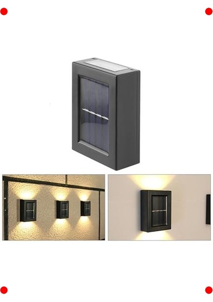 Güneş Enerjili Çift Yönlü Duvar Aplik Aydınlatma