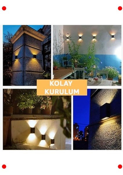 Güneş Enerjili Çift Yönlü Duvar Aplik Aydınlatma fırsatları
