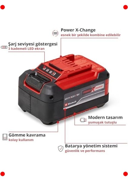 18V 5.2 Ah Yüksek Performanslı Yedek Akü modelleri