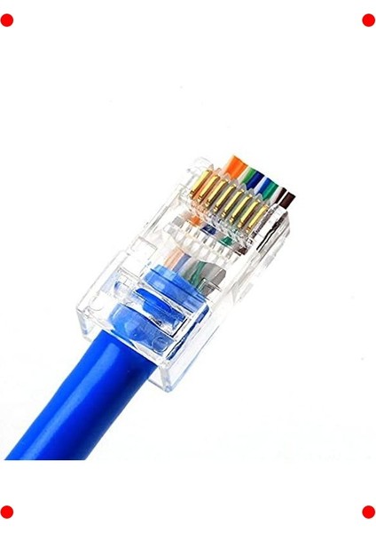 Yeni Nesil Delikli Cat6 RJ45 Konnektör (100 Adet) fiyatları
