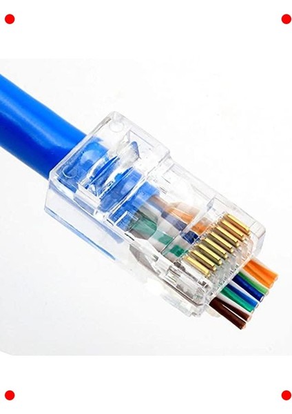 Yeni Nesil Delikli Cat6 RJ45 Konnektör (100 Adet) modelleri
