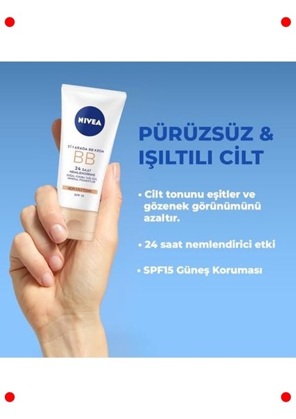5 Etkili Nemlendirici Bb Krem Açık Ton Spf 15 50ML fiyatları