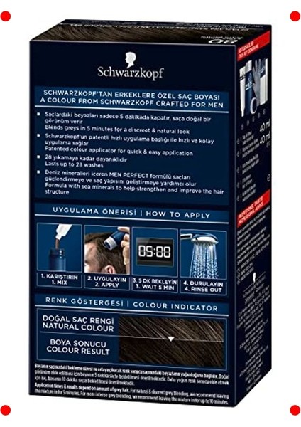 Erkek Saç Boyası 80 - Kahve Siyah 80 ml fiyatları