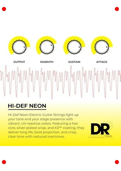 Neon Efektli Elektro Gitar Teli Siyah Set modelleri