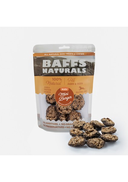 Baffs Naturals Kuzu Mini Burger %100 Doğal Köpek Ödül Maması 100 gr fiyatları