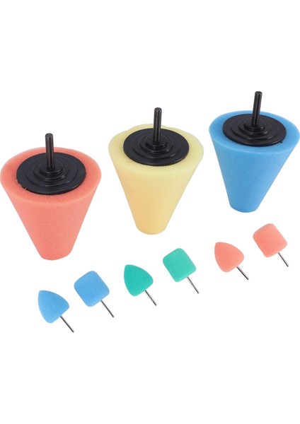 Otomotiv Tekerlek Göbeği Bakımı Için 9 Adet 1/4 Inç Saplı Sünger Parlatma ve Cilalama Konisi, Metal Cilalama Parlatma Topu (Yurt Dışından)